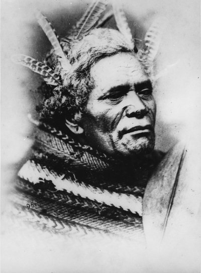 Uomo Maori, c.1880 da Burton Brothers Studio